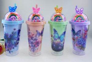 Nuevo vaso para bebidas frías de Mariposa 450 ml 20 x 10 x 6,5 cm