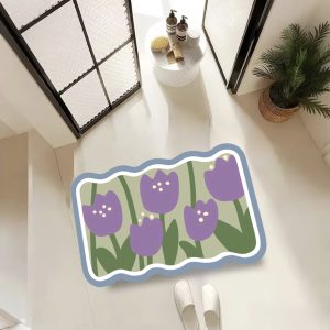 Alfombra de flores moradas38 x 58 cm